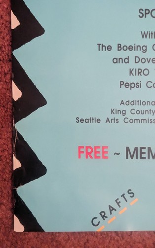 PÓSTER arte Margi Beyers 1990 NORTHWEST FOLKLIFE FESTIVAL Seattle Center 18"X 36" - Imagen 3 de 9