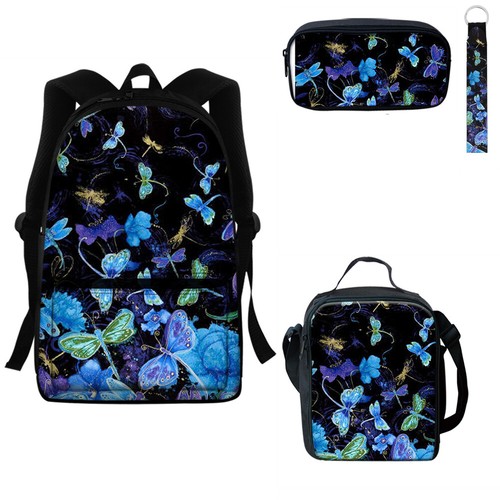 Lila und Blau Rucksack Rucksack Set Bleistifttasche und Lebensmittel Lunch Bag Rucksack - Bild 13 von 20