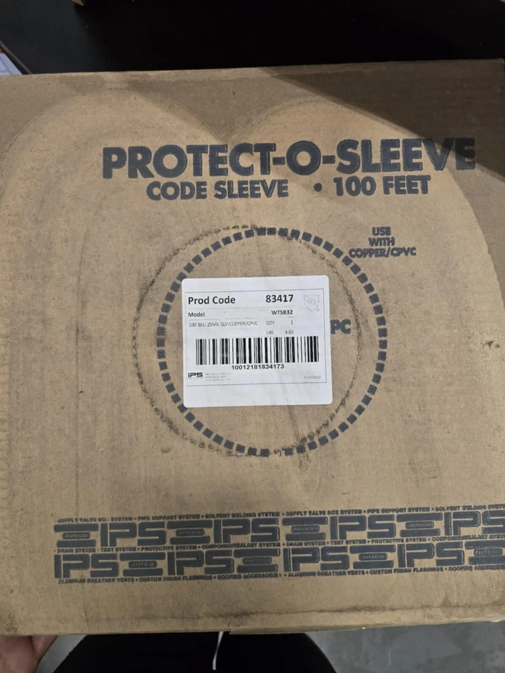 Protect-o-sleeve 1/2 to 1 x 0.025" x 100 ft. Blue Polyethylene Heavy Pipe Sleeve - Image 2 of 3