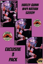 HARLEY QUINN #49 NATHAN SZERDY EXCLUSIVE VARIANT 3 PACK TATTOO