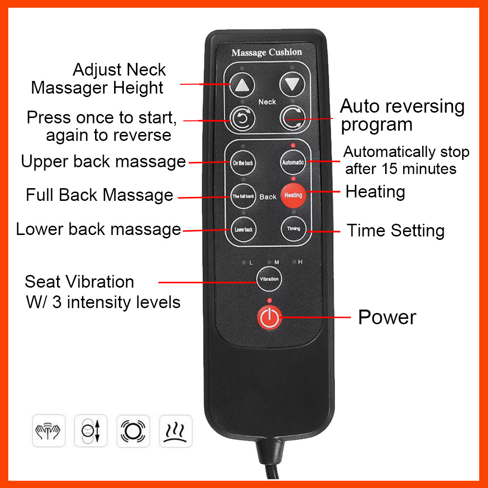 Massage Seat Cushion Heated Neck Back Waist Hip Massage Chair for Home