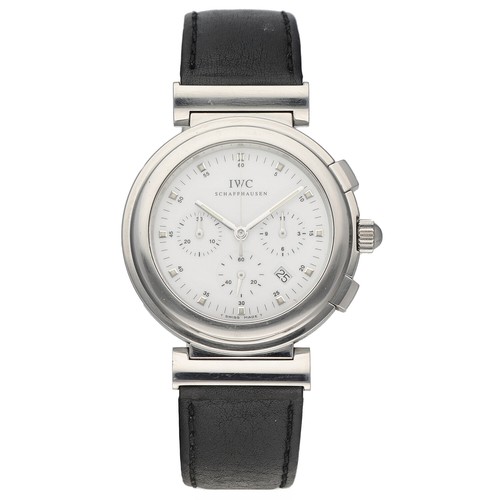 IWC Da Vinci Chronograph White Dial Steel 37 mm Leather Swiss ...