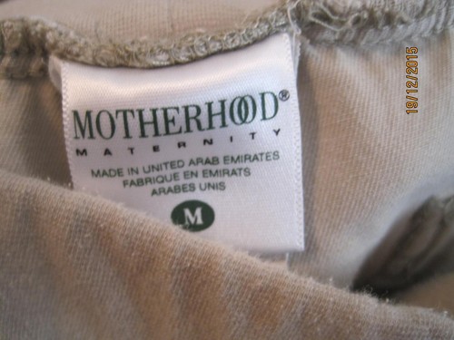 Motherhood Maternity sz M Medium beige capris cropped pants & top LOT j67 - Picture 3 of 4
