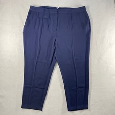 Worthington Dress Pants Trouser Womens 22W 46X27 Navy Blue Stretch Career NWT
