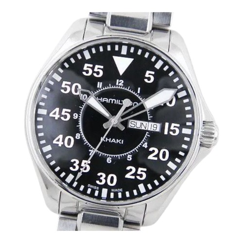 Hamilton Khaki Aviation Pilot H64611135 Day Date Men's Watch Japan Seller Used - Picture 10 of 14