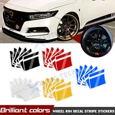 6Pcs Automotive Reflective Sporty Tire Rim Tape Stickers Set For 18"-21" Wheels