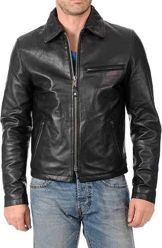Leather Jacket Black Full Zip Outfit 