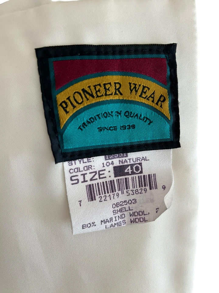 Chaqueta Chimayo De Colección Azteca Pioneer Wear Lana Marino y Corderos EE. UU. Talla 40 Santa Fe Foto 4 de 4