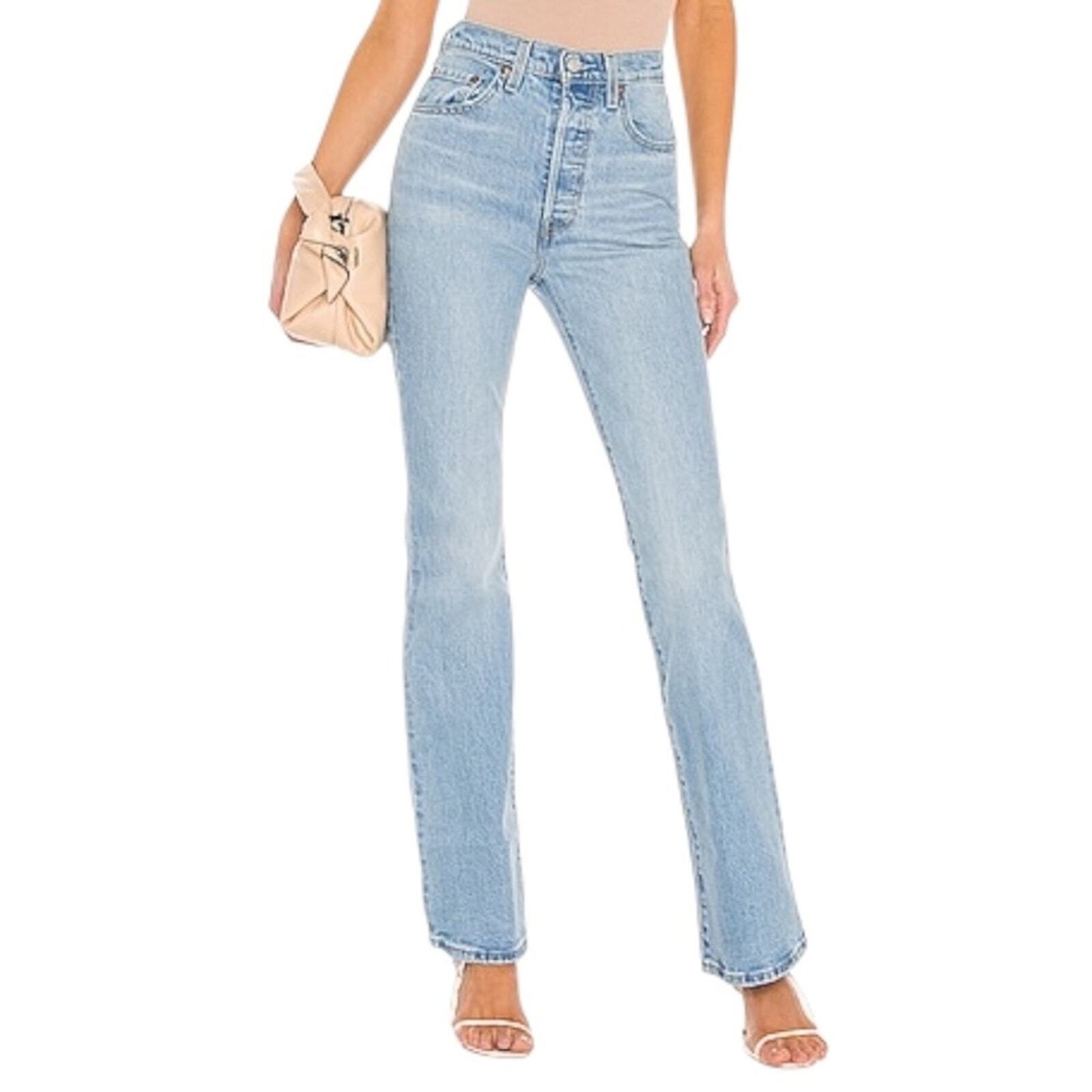 LEVI'S PREMIUM Ribcage Boot in Tango Lighten Up Wash Size 24 (33 length)