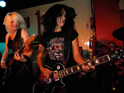 Jackie Chambers and Kim McAuliffe of English all-female heavy meta - Old Photo