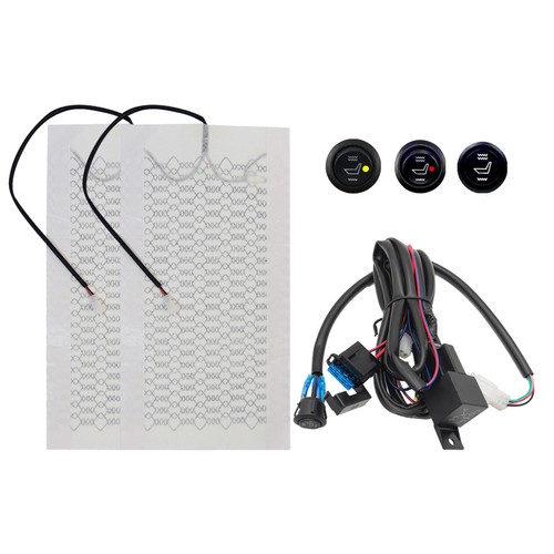 12V Universal Carbon Fiber Car Heated Seat Heater Kit With Built-in Switches - Picture 3 of 14