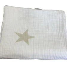 Aden + Anais Beige Star Swaddle Blanket Receiving Muslin Tan Wrap 39.5x46