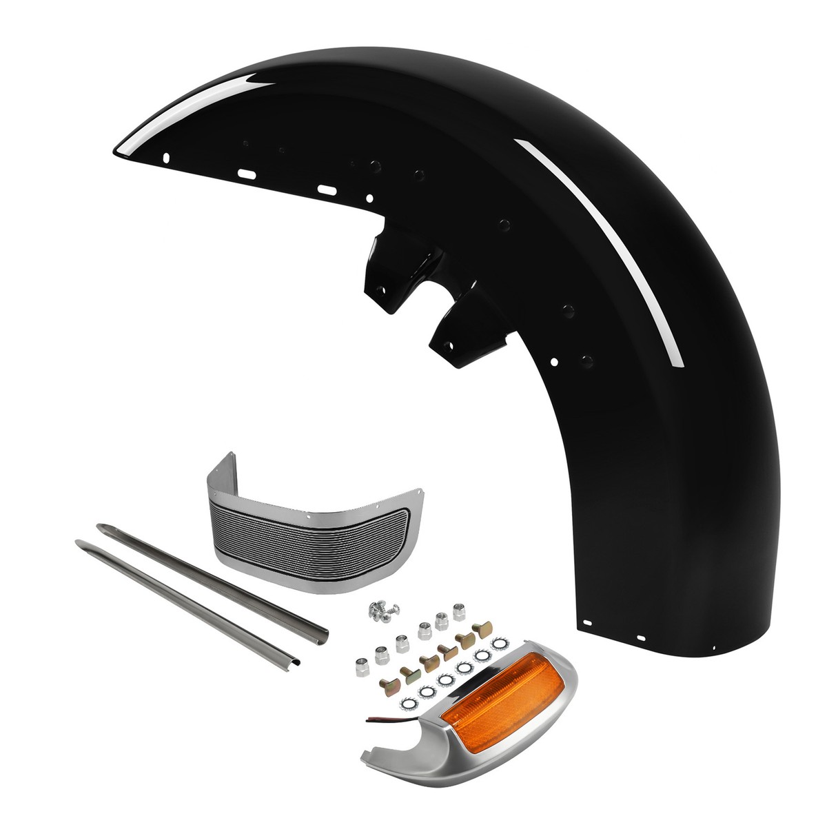 m Vivid Black Stretched Extended Side Cover For Harley Road
