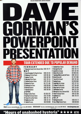 DAVE GORMAN POWERPOINT PRÄSENTATION TOUR POSTER A3 GRÖSSE