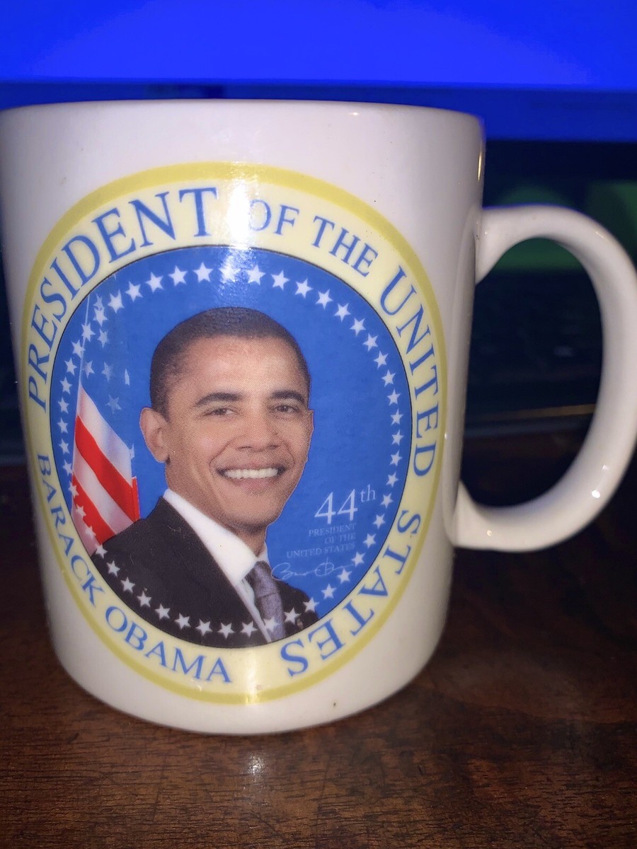 Barack Obama 44th President Mug with Presidential Seal Background