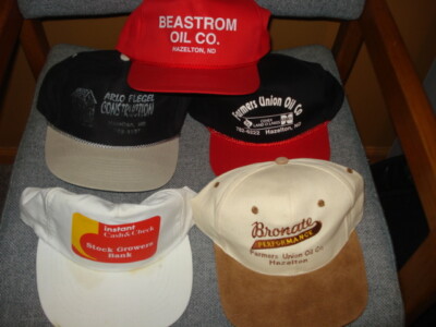 HAZELTON ND NORTH DAKOTA HATS CAPS 5 FLEGEL BRONATE BEASTROM Union Oil