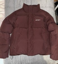 Carhartt Puffer Jacket Yanie Burgundy Brown Ale -small