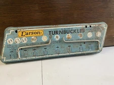 Vintage Chas. O. Larson Co. Turnbuckles Metal Rack Hardware Store Display