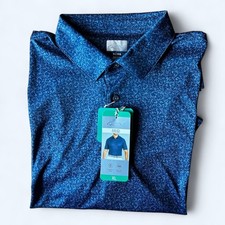 Greg Norman Men's ML75 Short Sleeve 3 Buttons Shirt Navy Size XL