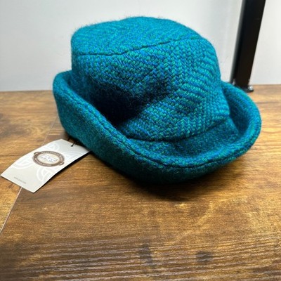 Aran Sweater Market Killybegs Jade Ireland Wool Herringbone Cloche Hat Teal