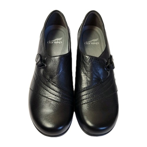 Dansko 38 Womens Franny Napa Leather Slip-On Loafers US 7.5/8 Black Comfort Shoe - Picture 3 of 20