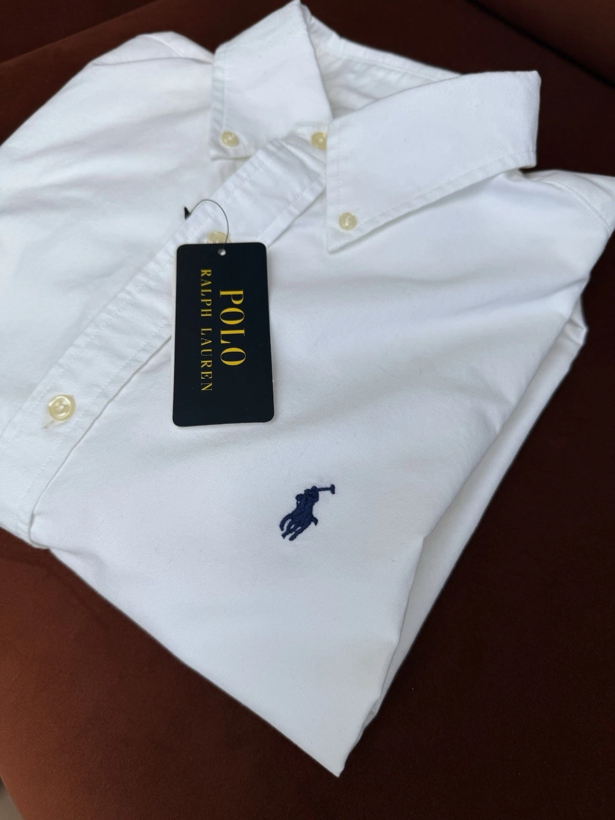 Polo Ralph Lauren Oxford Shirt White 100% Cotton Button Down Slim Fit XL