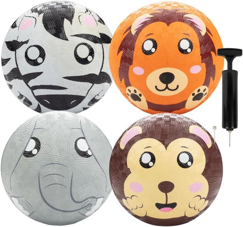 SCS Direct Gaga Playground Balls 4pk (5" Each) - Safari Themed Gagaballs - 第 1/4 張圖片