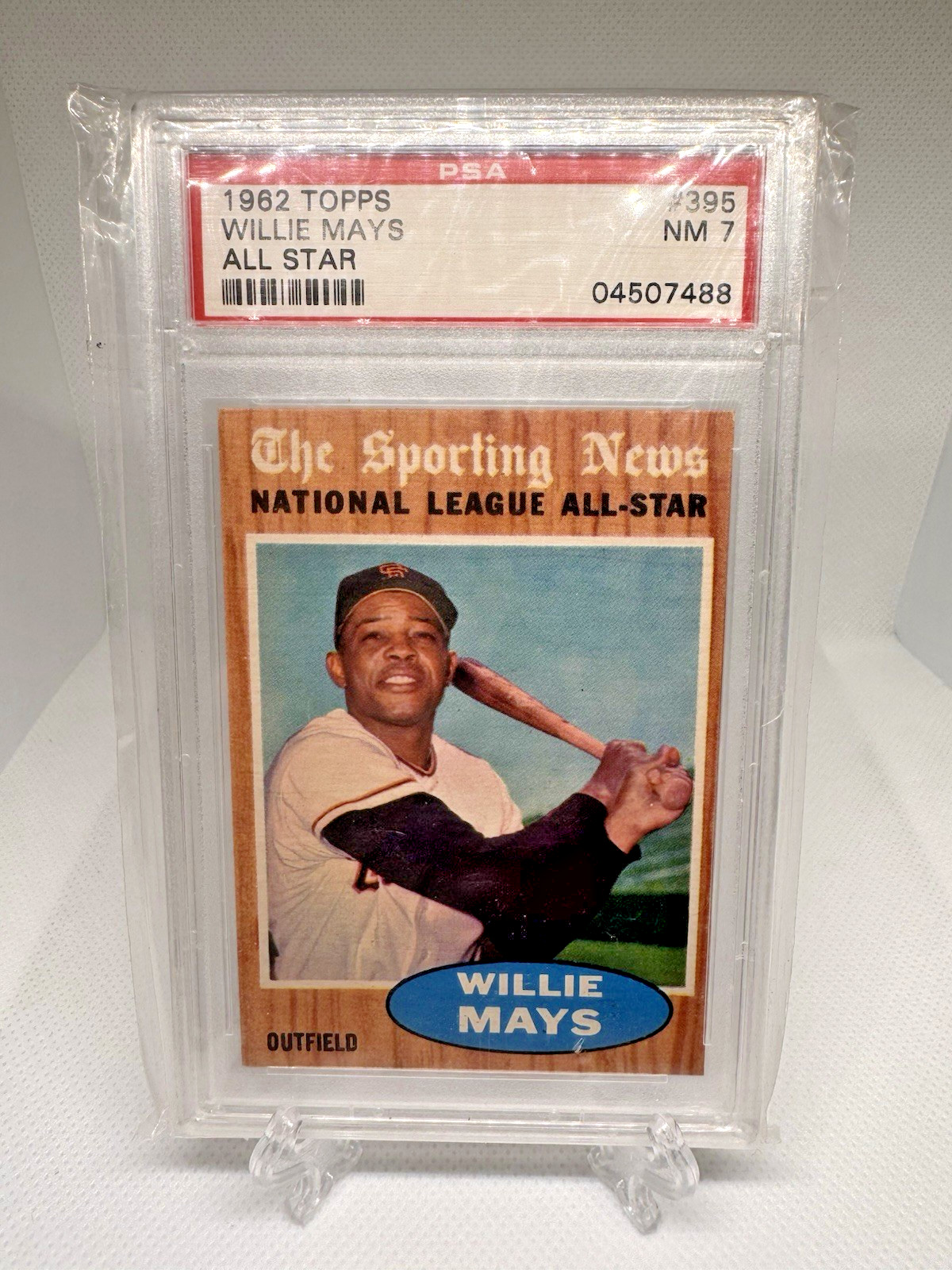 1962 Topps #395 Willie Mays All Star PSA 7 NM Giants HOF