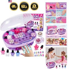 Kids Nail Polish Set for Girls Nail Art Kit Dryer Glitter Powder False Nails