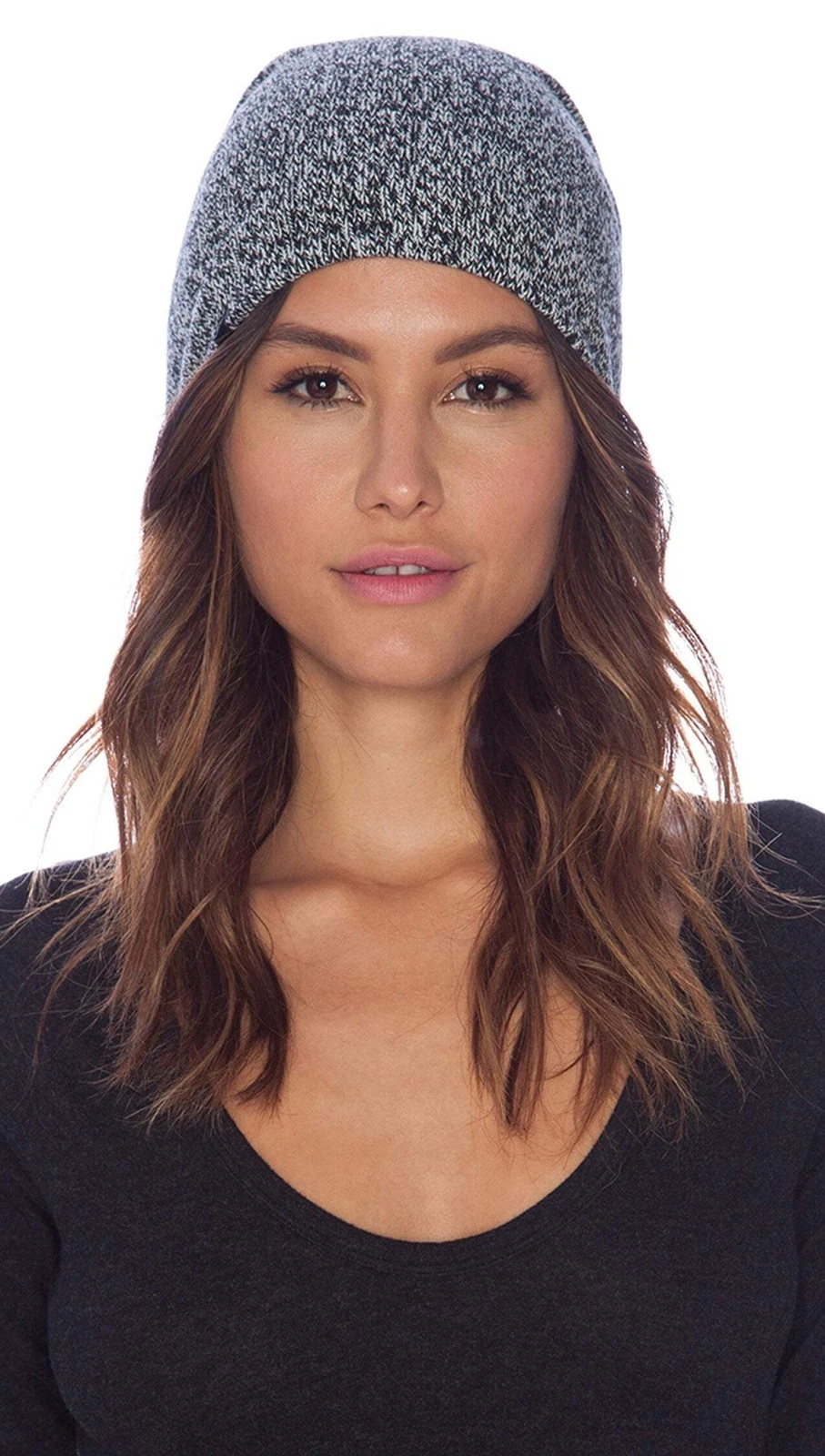 Plush Apparel Marled Knit Fleece Lined Slouchy Beanie