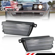 2X Clear Lens Front Bumper Parking Turn Signal Lights For 1975-1979 Corvette C3
