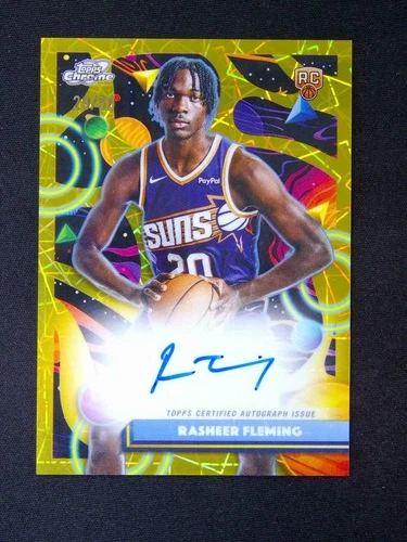 2025-26 Topps Cosmic Chrome Rasheer Fleming RC Rookie Auto Gold Interstellar /50
