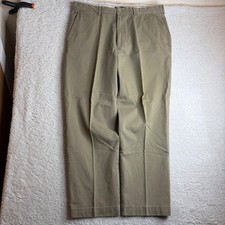 Vintage Polo Ralph Lauren Mens pleated Andrew Pants 38x30 Tan Cotton loose