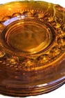 6 Vintage Indiana Glass Amber Kings Thumbprint" Luncheon Salad Plates 8.25"