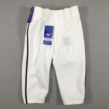 Mizuno Youth Baseball Short Pants Small YS White Black Piped Performance Plus