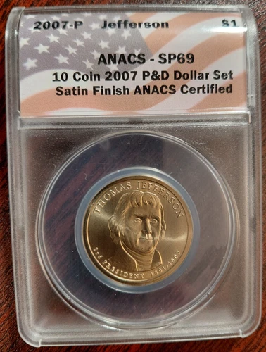 2007-P Presidential Dollar Thomas Jefferson — photo from the most recent tracked eBay sale