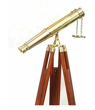 Nautical Binoculars Brass Floor Tripod Stand Wooden Handmade Marine Binoculars