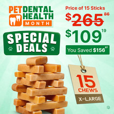 5 lb XL Tibetan Yak Chews for Large Dogs   Natural Dental Chew  Value Pack