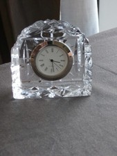 Irish Cavan Crystal Small Mantel Clock  - Stamped  - Ex Cond