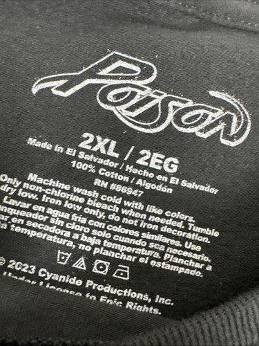 Poison Band Graphic Rock And Roll Band T-shirt Size 2XL Short Sleeve - Picture 4 of 8