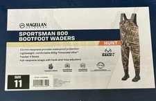 Magellan Outdoors Sportsman 800 Bootfoot Wader, RealTree, Size 11 -USED