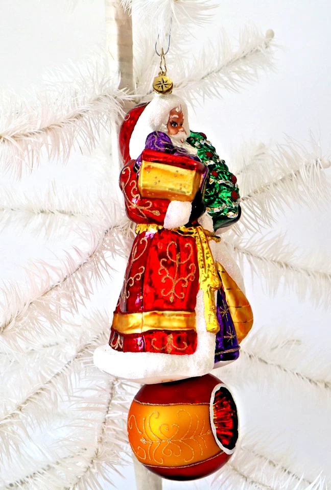 Christopher Radko Adorno de Navidad Santa REFLEJOS MAJESTUOSOS bola caída edición limitada 8,5" Foto 4 de 4