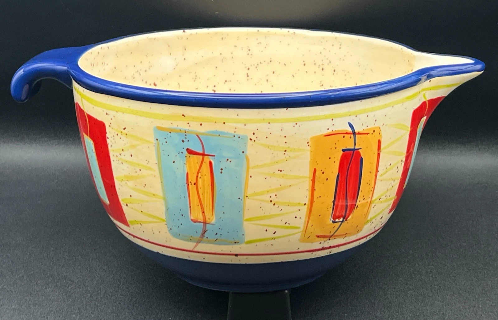 Pfaltzgraff 8" Sedona Batter Bowl with Handle Hand Painted | Southwestern BOHO