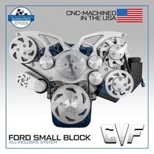 Small Block Ford 289 302 351w Serpentine Pulley Kit Ac Alt Ps All Inclusive Sbf
