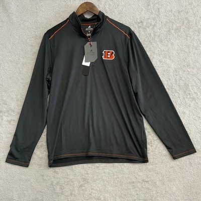 NEW Antigua NFL Cincinnati Bengals Men's M Black Quarter-Zip Pullover Sweatshirt