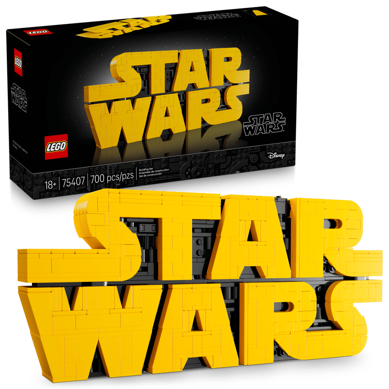 Lego Yellow/Black Star Wars 75407 Brick-Built Star Wars Logo - Image 3