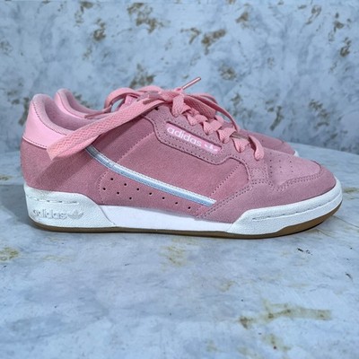 Adidas Continental 80 Women's Size 6.5 Shoes Pink White Suede Athletic Sneakers