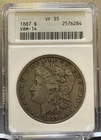1887 ANACS “Soapbox” VF35 Morgan Silver Dollar VAM-14