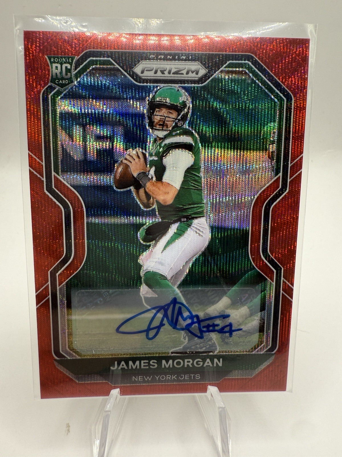 2020 Panini Prizm Rookie Red Wave Prizm /149 James Morgan #356 Rookie RC