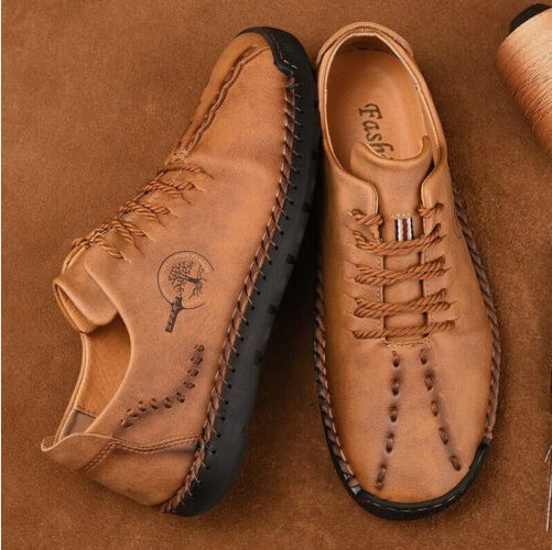 Leather Men's Casual Shoes Breathable Moccasins Loafers Slip on Driving Shoes